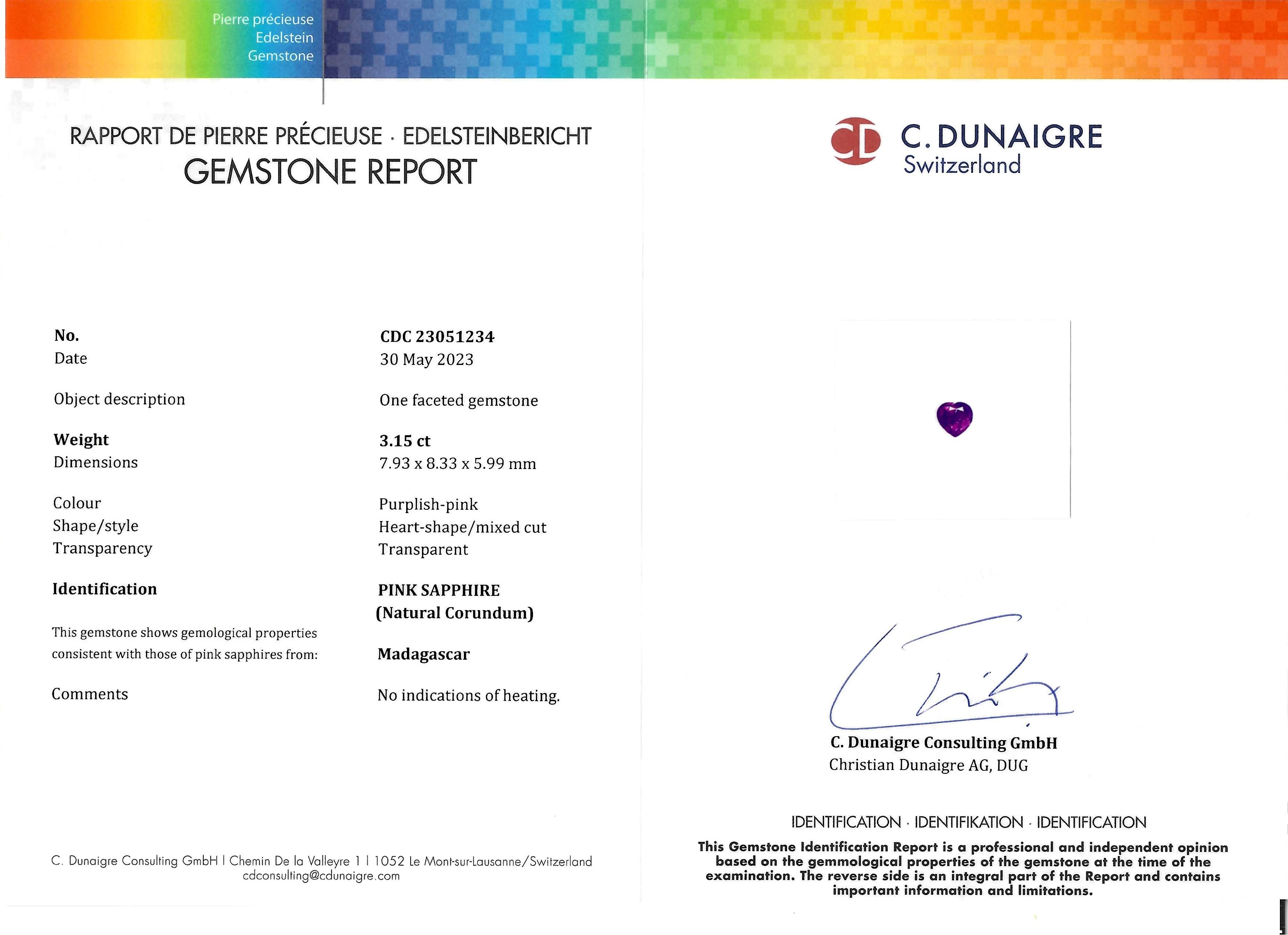 3.15 Ct. Purplish Pink Sapphire from Madagascar