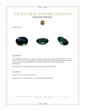 1.03 Ct. Greenish Blue Sapphire from Madagascar Appraisal