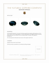 1.03 Ct. Greenish Blue Sapphire from Madagascar Appraisal