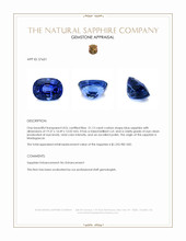 31.13 Ct. Blue Sapphire from Madagascar Appraisal