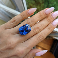 31.13 Ct. Blue Sapphire from Madagascar Life Style