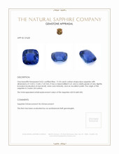 12.18 Ct. Blue Sapphire from Ceylon (Sri Lanka) Appraisal
