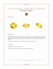 14.19 Ct. Yellow Sapphire from Thailand Appraisal