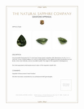 0.77 Ct. Green Sapphire from Madagascar Appraisal
