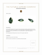 1.07 Ct. Bluish Green Sapphire from Madagascar Appraisal