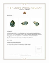1.11 Ct. Bluish Green Sapphire from Madagascar Appraisal
