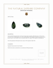 0.93 Ct. Green Sapphire from Madagascar Appraisal