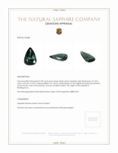 0.98 Ct. Bluish Green Sapphire from Madagascar Appraisal