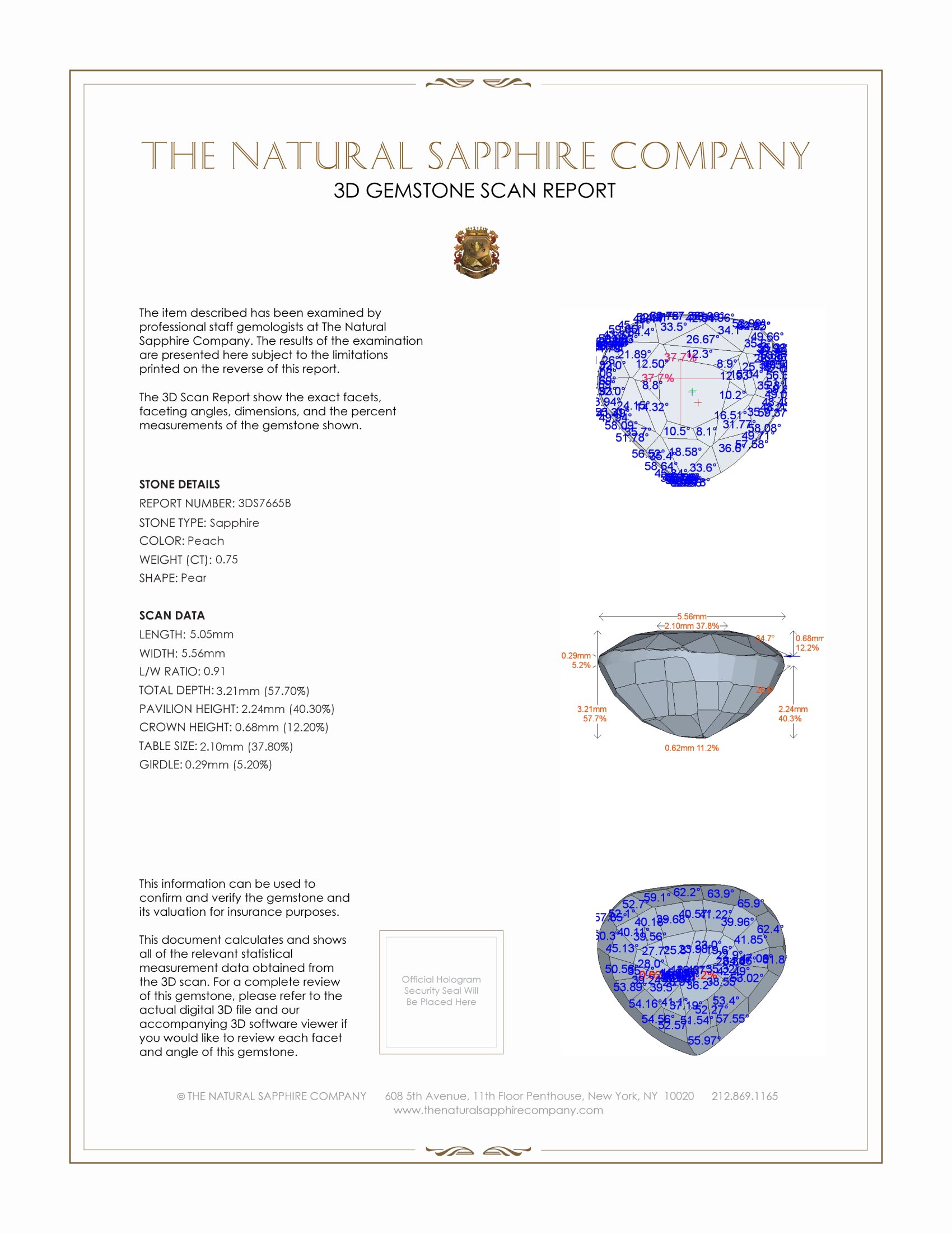 0.75 Ct. Peach Sapphire from Madagascar