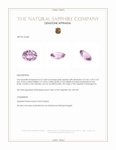 0.52 Ct. Pink Sapphire from Madagascar Appraisal