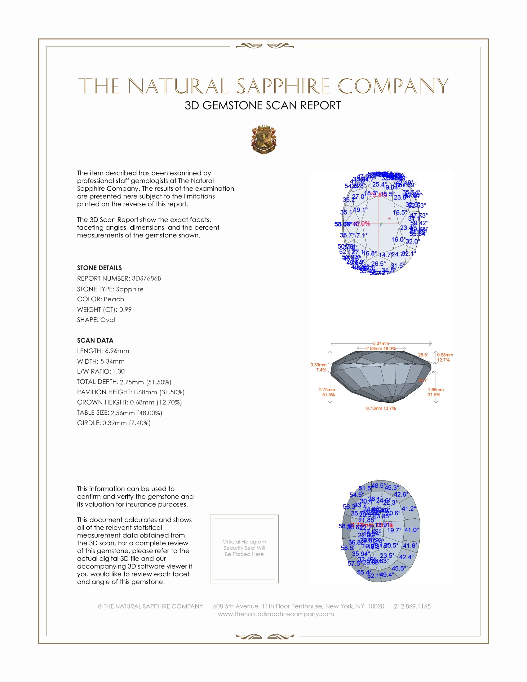 0.99 Ct. Peach Sapphire from Madagascar