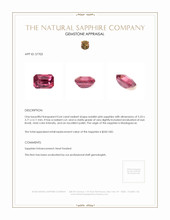 0.64 Ct. Reddish Pink Sapphire from Madagascar Appraisal