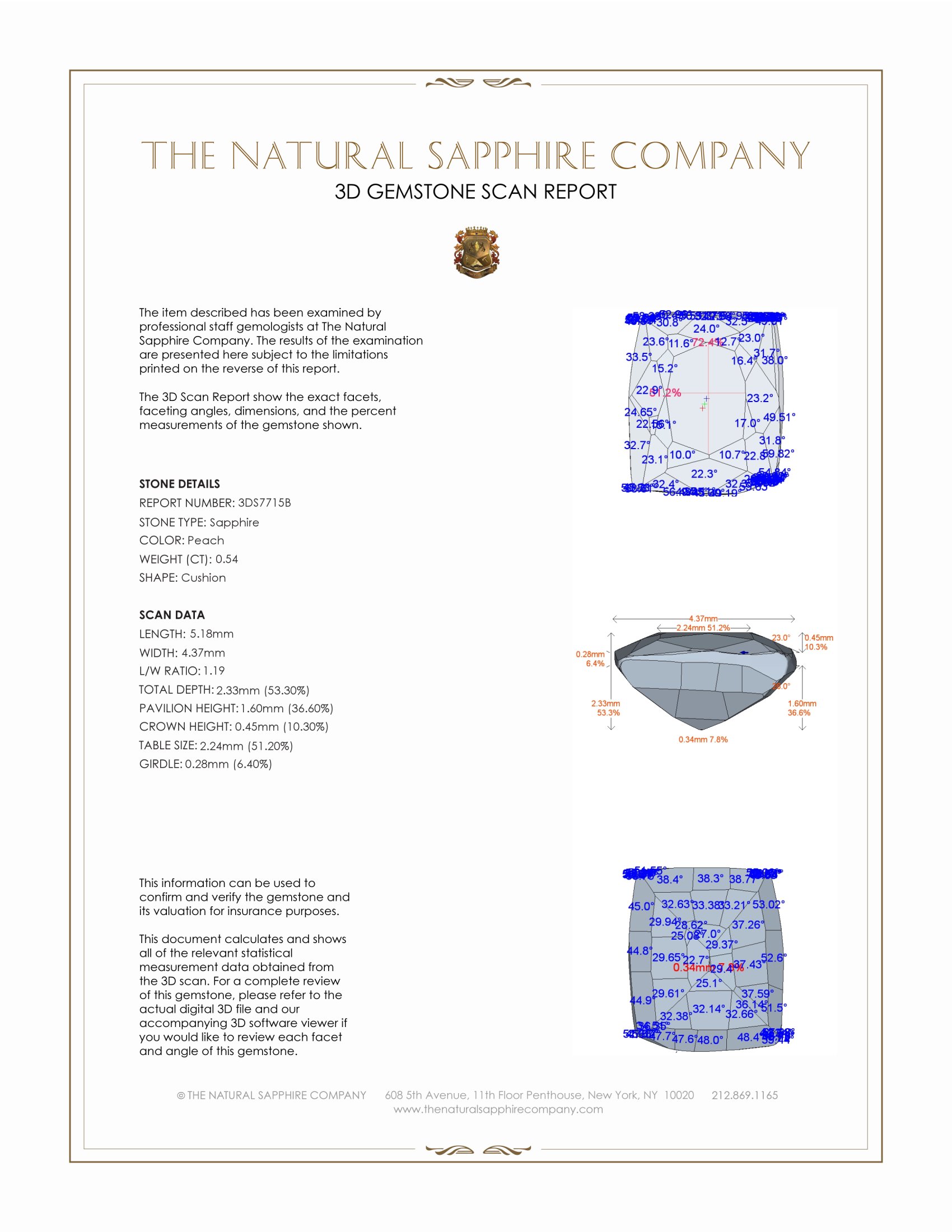 0.54 Ct. Peach Sapphire from Madagascar