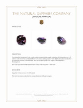 0.66 Ct. Pinkish Purple Sapphire from Madagascar Appraisal