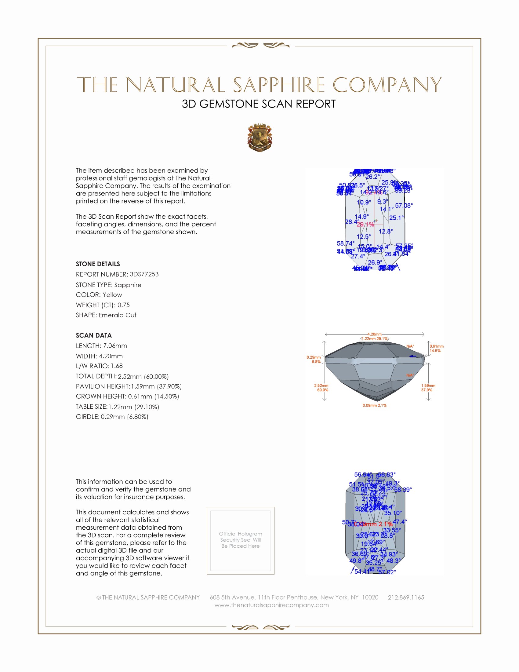 0.75 Ct. Yellow Sapphire from Madagascar
