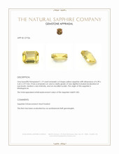 1.19 Ct. Yellow Sapphire from Madagascar Appraisal