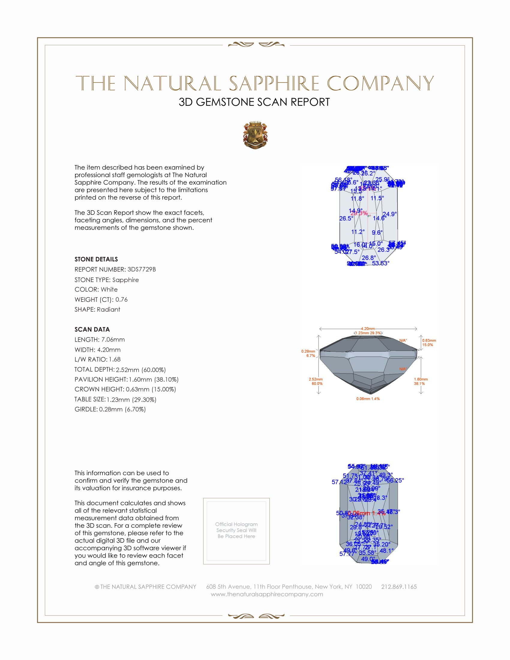 0.76 Ct. White Sapphire from Madagascar