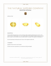0.41 Ct. Yellow Sapphire from Madagascar Appraisal