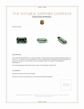 0.42 Ct. Bluish Green Sapphire from Madagascar Appraisal