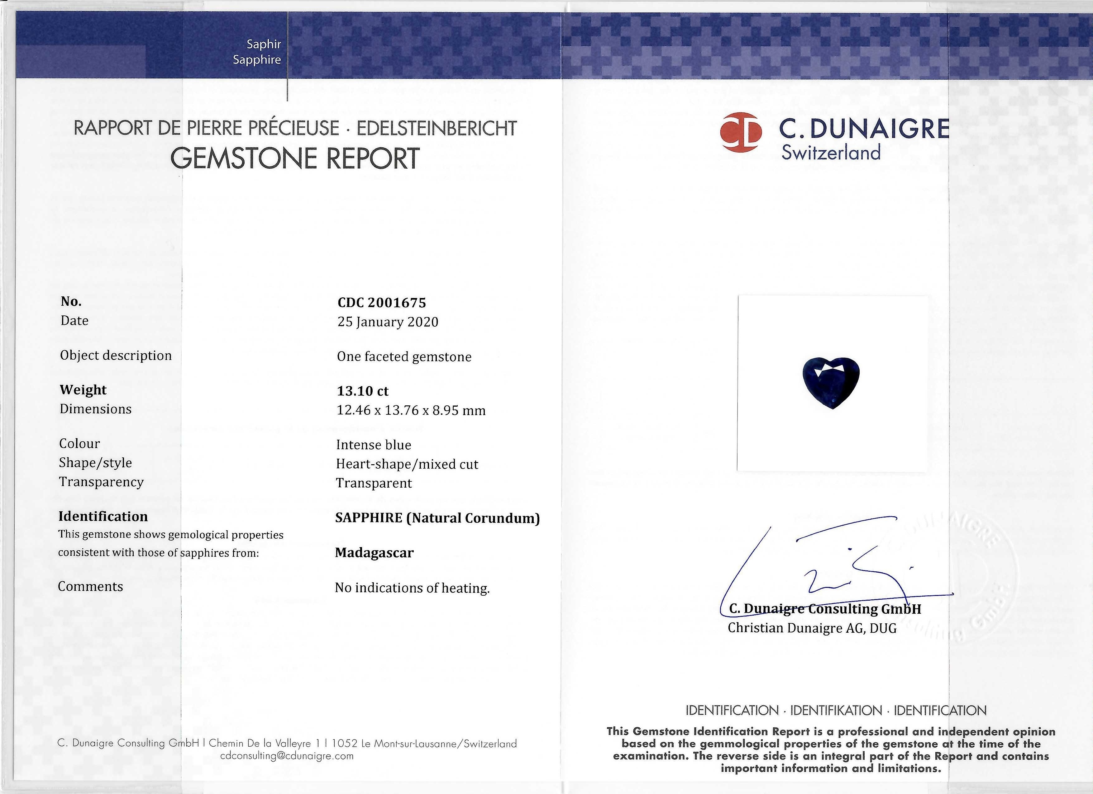 13.10 Ct. Greenish Blue Sapphire from Madagascar