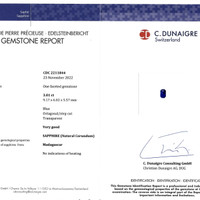 3.01 Ct. Blue Sapphire from Madagascar Scan Report