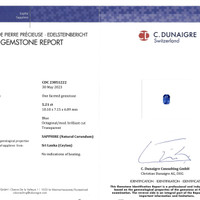 5.21 Ct. Blue Sapphire from Ceylon (Sri Lanka) Scan Report