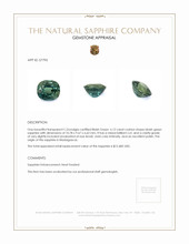 6.12 Ct. Bluish Green Sapphire from Madagascar Appraisal