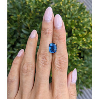 4.65 Ct. Greenish Blue Sapphire from Madagascar Life Style