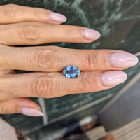 3.33 Ct. Bluish Green Sapphire from Burma (Myanmar) Life Style