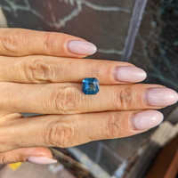 2.80 Ct. Greenish Blue Sapphire from Madagascar Life Style