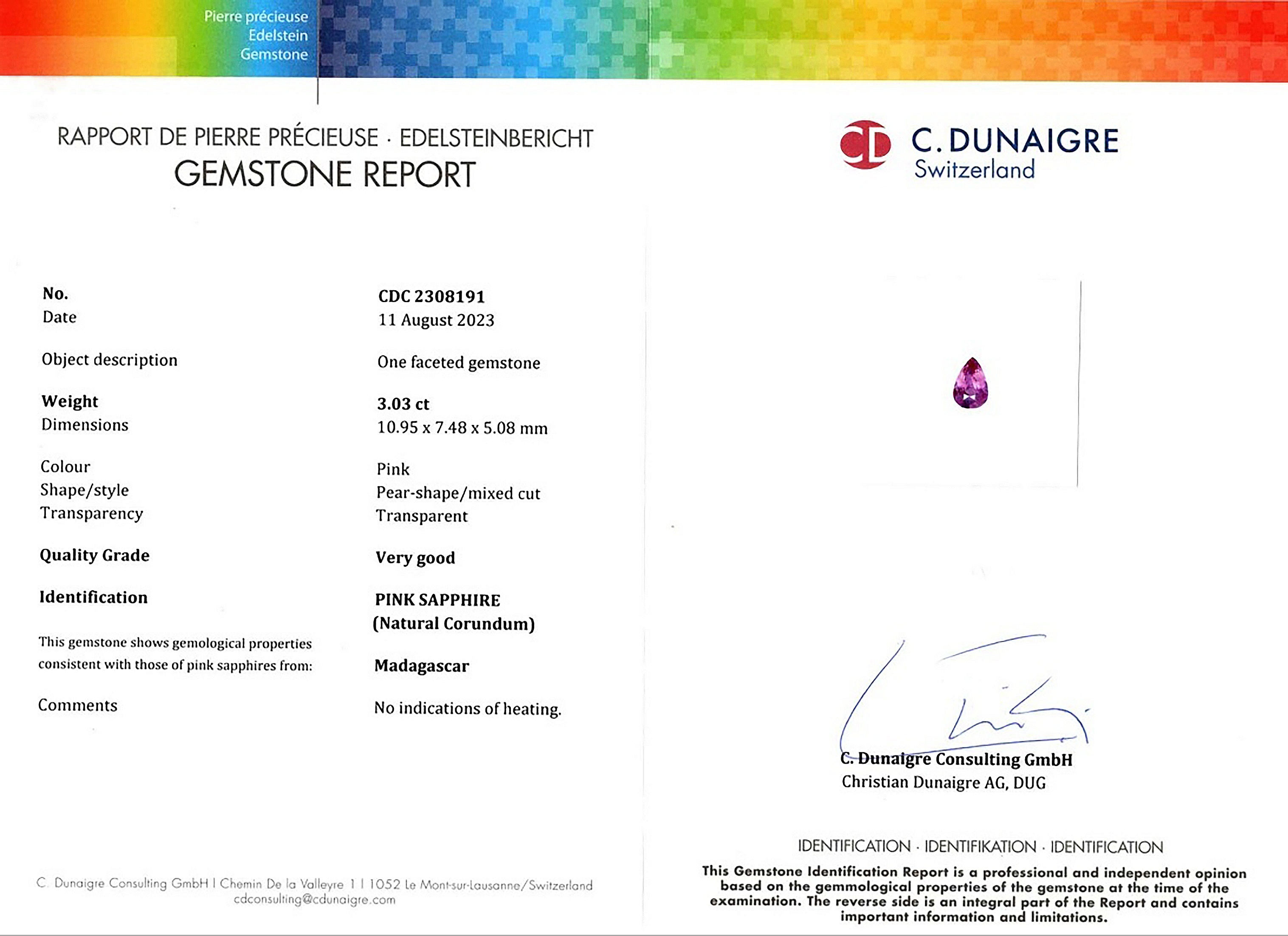 3.03 Ct. Pink Sapphire from Madagascar