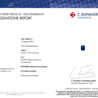 5.08 Ct. Blue Sapphire from Ceylon (Sri Lanka) Scan Report