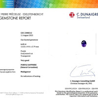 6.45 Ct. Purple Sapphire from Madagascar Scan Report