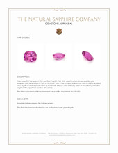 2.08 Ct. Purplish Pink Sapphire from Ceylon (Sri Lanka) Appraisal