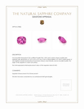 2.08 Ct. Purplish Pink Sapphire from Ceylon (Sri Lanka) Appraisal