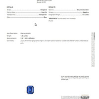 1.06 Ct. Blue Sapphire from Ceylon (Sri Lanka) Scan Report