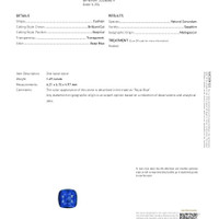 1.69 Ct. Blue Sapphire from Madagascar Scan Report