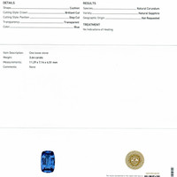 3.64 Ct. Blue Sapphire from Ceylon (Sri Lanka) Scan Report