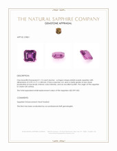 1.13 Ct. Pinkish Purple Sapphire from Ceylon (Sri Lanka) Appraisal