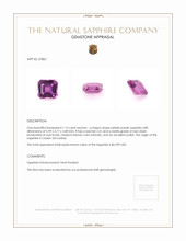 1.13 Ct. Pinkish Purple Sapphire from Ceylon (Sri Lanka) Appraisal