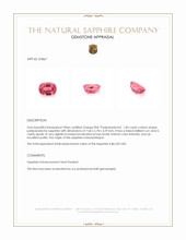 1.85 Ct. Padparadscha Sapphire from Mozambique Appraisal