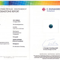 11.19 Ct. Bluish Green Sapphire from Madagascar Scan Report