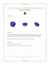 2.02 Ct. Blue Sapphire from Ceylon (Sri Lanka) Appraisal