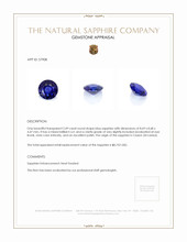 2.49 Ct. Blue Sapphire from Ceylon (Sri Lanka) Appraisal