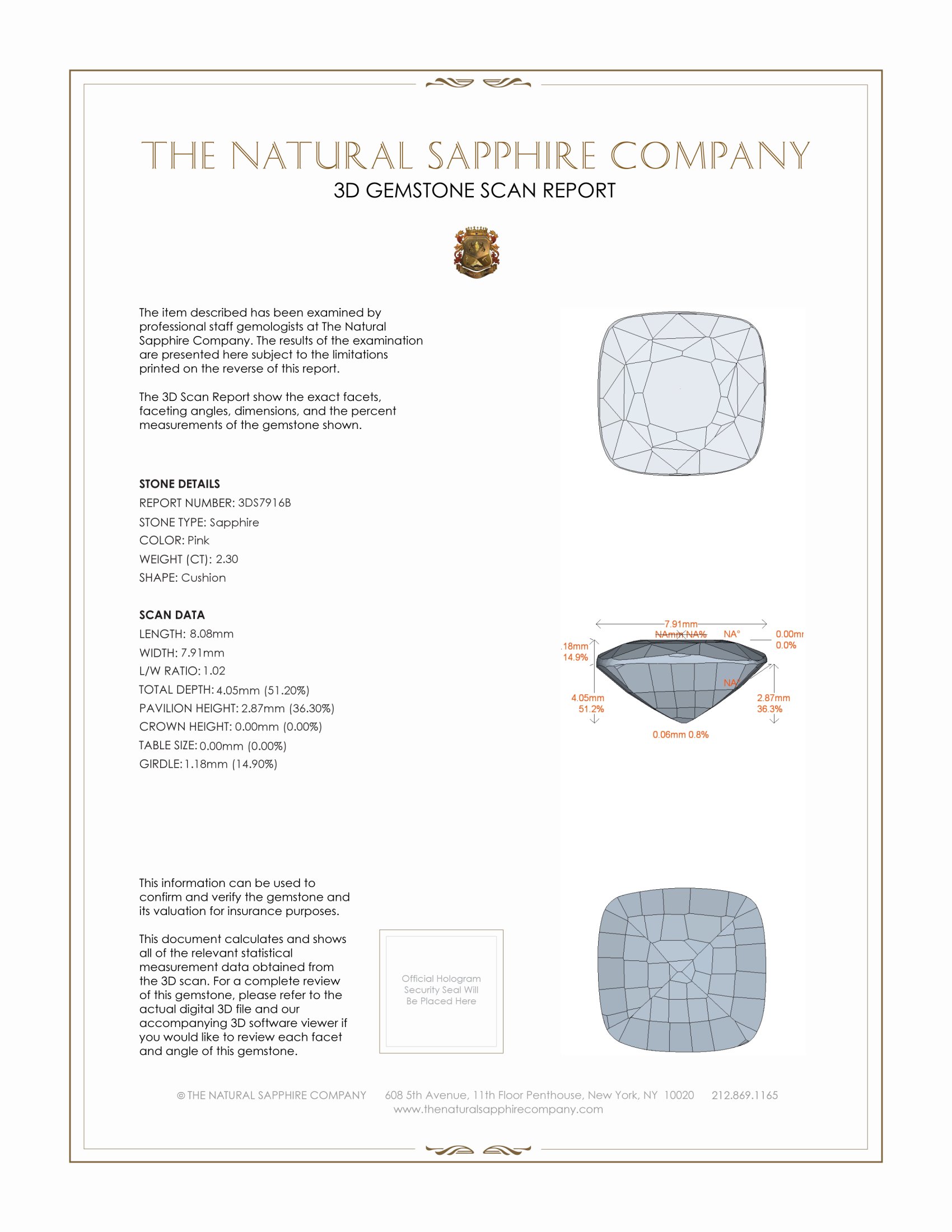 2.30 Ct. Pink Sapphire from Ceylon (Sri Lanka)