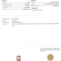 1.21 Ct. Padparadscha Sapphire from Madagascar Scan Report