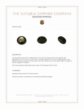 5.04 Ct. Black Star Sapphire from Thailand Appraisal