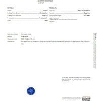 1.38 Ct. Blue Sapphire from Ceylon (Sri Lanka) Scan Report