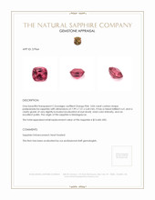 3.06 Ct. Padparadscha Sapphire from Madagascar Appraisal