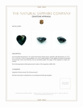 1.59 Ct. Bluish Green Sapphire from Ceylon (Sri Lanka) Appraisal